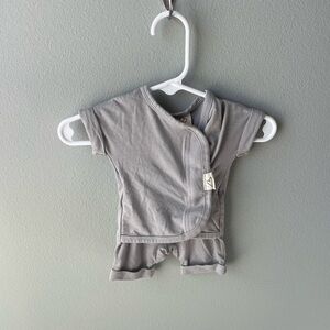 Bonsie Baby Fog Gray Skin to Skin Romper Bamboo Blend for Easy Skin to Skin